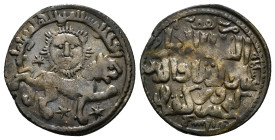 SELJUQ of RUM.Kaykhusraw II.(1211-1220).Konya.AH 641.Dirhem.
Obv : Lion advancing right, three stars around, above, personification of sun above.
Rev ...