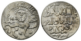 SELJUQ of RUM.Kaykhusraw II.(1211-1220).Konya.AH 639.Dirhem.
Obv : Lion advancing right, three stars around, above, personification of sun above.
Rev ...
