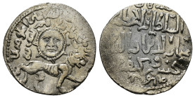 SELJUQ of RUM.Kaykhusraw II.(1211-1220).Konya.AH 638.Dirhem.
Obv : Lion advancing right, three stars around, above, personification of sun above.
Rev ...