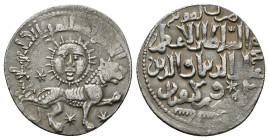 SELJUQ of RUM.Kaykhusraw II.(1211-1220).Konya.AH 639.Dirhem.
Obv : Lion advancing right, three stars around, above, personification of sun above.
Re...