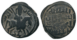 SELJUQ of RUM.Kaykhusraw I.1st Reign.(1192-1196).No Mint & No Date.Fals
Obv : Horseman right, holding sword.
Rev : Arabic legend
Album 1202.

Con...