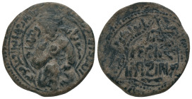 ISLAMIC. Ayyubids. Mayyafariqin & Jabal Sinjar. al-Ashraf I Muzaffar al-Din Musa (AH 607-617 / AD 1210-1220). Dirhem.
Obv: Prince seated facing, wear...