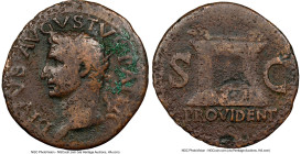 Divus Augustus (27 BC-AD 14). AE as (29mm, 7h). NGC Fine. Rome, AD 22/3-30. DIVVS•AVGVSTVS PATER, radiate head of Divus Augustus left / PROVIDENT, alt...