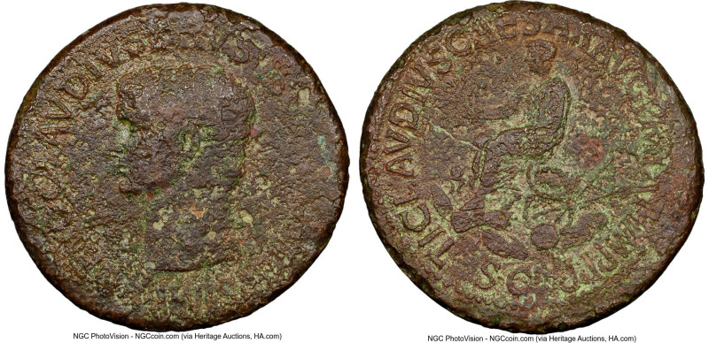 Nero Claudius Drusus (died 9 BC). AE sestertius (36mm, 5h). NGC VG. Rome, ca. AD...