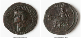 Gaius (Caligula) (AD 37-41). AE as (30mm, 11.45 gm, 7h). Choice Fine, altered surface. Rome, AD 37-38. C•CAESAR•AVG•GERMANICVS•PON•M•TR•POT, bare head...
