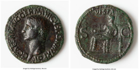 Gaius (Caligula) (AD 37-41). AE as (29mm, 10.79 gm, 7h). Fine, altered surface. Rome, AD 37-38. C•CAESAR•AVG•GERMANICVS•PON•M•TR•POT, bare head of Cal...