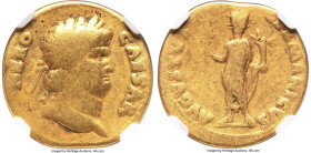 Nero (AD 54-68). AV aureus (17mm, 6.93 gm, 6h). NGC VG 5/5 - 4/5. Rome, ca. AD 64-65. NERO-CAESAR, laureate, bearded head of Nero right / AVGVSTVS-GER...