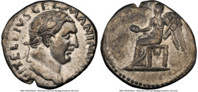 Vitellius (late April-20 December AD 69). AR denarius (18mm, 2.96 gm, 6h). NGC Choice VF 4/5 - 4/5. Rome, April-December AD 69. A VITELLIVS GERMAN IMP...