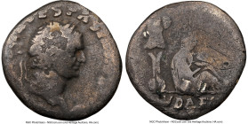 Vespasian (AD 69-79). AR denarius (16mm, 2.80 gm, 6h). NGC Good 4/5 - 2/5, marks. Judaea Capta issue, Rome, ca. December AD 69-early AD 70. IMP CAESAR...