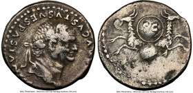 Divus Vespasian (AD 69-79). AR denarius (17mm, 3.33 gm, 6h). NGC VF 4/5 - 2/5, brushed. Rome, AD 80-81. DIVVS AVGVSTVS VESPASIANVS•, laureate head of ...