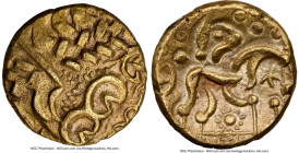 BRITAIN. Corieltavi. Ca. 60-20 BC. AV stater (18mm, 5.94 gm, 2h). NGC Choice XF 4/5 - 4/5. Uninscribed issues, North East Coast Type, ca. 50 BC. Decon...
