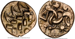 BRITAIN. Corieltavi. Ca. 50-20 BC. AV stater (18mm, 5.66 gm, 7h). NGC XF 4/5 - 4/5. Uninscribed issues, South Ferriby type, ca. 40-10 BC. Deconstructe...