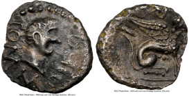 BRITAIN. Regini-Atrebates. Verica (ca. AD 10-40). AR minim (9mm, 0.26 gm, 12h). NGC Choice XF 4/5 - 2/5, edge chip. COMM-IF, head of Verica right / VE...