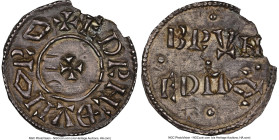 Anglo-Viking - Southern Danelaw. Alfred the Great Imitative Penny ND (880-910) Details (Chipped) NGC, Bruned as moneyer, S-966. 1.12gm. A quality Angl...