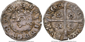David II (1329-1371) Penny ND (1351-1357) AU55 NGC, Edinburgh mint, S-5088. 1.07gm. Second coinage. Older head 1, with aquiline nose, pierced pellet e...