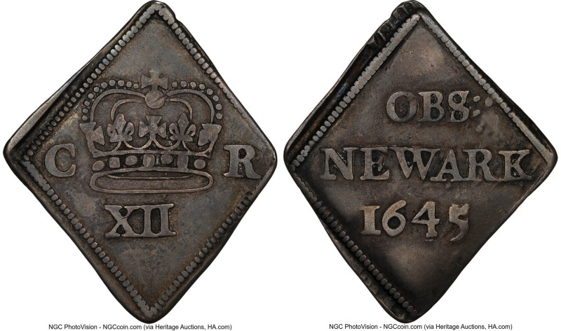Charles I (1625-1649) Klippe "Newark Besieged" Shilling 1645 VF35 NGC, KM370.2, ...