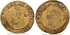 Charles I (1625-1649) gold Unite ND (1625-1626) VF Details (Bent) NGC, Tower mint, cavalry cross over lis mm, KM150, S-2686. 9.00gm. CAROLVS D: G' • M...
