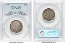 William III Shilling 1697 MS63 PCGS, KM485.1, S-3497. HID09801242017 © 2024 Heritage Auctions | All Rights Reserved www.HA.com/TexasAuctioneerLicenseN...