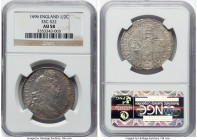 William III 1/2 Crown 1696 AU58 NGC, Tower mint, KM191.1, S-3481, ESC-522. An uncommonly nice example for this 17th Century emission, lightly toned an...