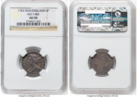 Anne "Vigo" 6 Pence 1703 AU58 NGC, KM516.1, S-3590, ESC-1446 (previously 1582). Struck from silver seized at Vigo Bay, Spain. Ex. iNumis Auction XLI (...