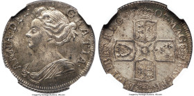 Anne Shilling 1707 MS63 NGC, KM524.1, S-3610, ESC-1395 (previously 1141). Queen Anne emissions are particularly desirable in quality Mint State grades...