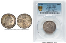 George I "South Sea Company" Shilling 1723-SSC MS63 PCGS, KM539.3, S-3647. First Bust. Alternating SS & C in reverse quarters. Struck from silver supp...