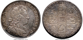 George I Crown 1716 XF45 NGC, KM545.1, S-3639, ESC-1540 (previously 110). Plumes and roses type. SECVNDO edge. A better-date 18th Century British Crow...