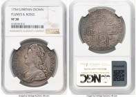 George II Crown 1734 VF30 NGC, KM575.1, S-3686, ESC-1663. Plumes & Roses in angles. HID09801242017 © 2024 Heritage Auctions | All Rights Reserved www....
