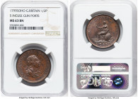 George III 1/2 Penny 1799-SOHO MS63 Brown NGC, Soho mint, KM647, S-3778. With 5 incuse gun ports. HID09801242017 © 2024 Heritage Auctions | All Rights...