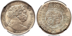 George III 1/2 Crown 1817 MS66 NGC, KM667, S-3788, ESC-2090. Large Bust or Bull Head variety. A gorgeous Gem with unmistakably smooth surfaces and hin...