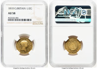 George III gold 1/2 Guinea 1810 AU58 NGC, KM651, S-3737. HID09801242017 © 2024 Heritage Auctions | All Rights Reserved www.HA.com/TexasAuctioneerLicen...