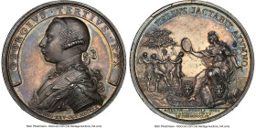 George III silver "Accession" Medal 1760 MS63 NGC, BHM-1. By T. Pingo. 55mm. Presently at NGC, this Choice offering in the sole representative for its...