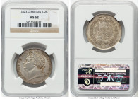 George IV 1/2 Crown 1823 MS62 NGC, KM688, S-3808. A better date George IV Halfcrown, especially in Mint State. The highest graded example offered by H...