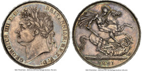 George IV Crown 1821 MS61 NGC, KM680.1, S-3805. SECUNDO Edge. Thoroughly desirable issue in Mint State, wearing an even cabinet tone and brilliant pil...