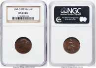 Victoria Farthing (1/4 Penny) 1848 MS63 Brown NGC, KM725, S-3950. HID09801242017 © 2024 Heritage Auctions | All Rights Reserved www.HA.com/TexasAuctio...