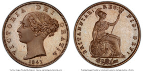 Victoria bronzed Proof 1/2 Penny 1841 PR65 PCGS, KM726a, S-3949. Bronzed-copper. A stunning coin with every detail preserved atop a glossy chocolate s...