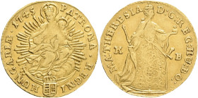 MARIE THERESIE 1740-1780 1 Ducat 1745 K.B. ,ÉH#1212, KM#329 Au.986 3,44g  Kremnica