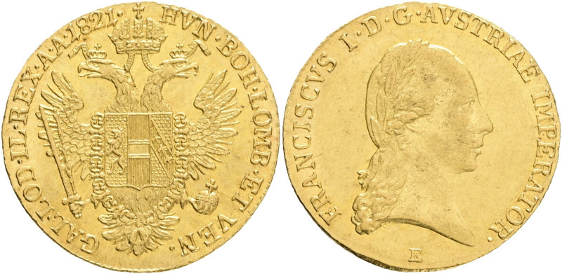 FRANCIS I. 1804-1835 1 Ducat 1821 E , KM#2170, Au.986 3,49g, 21mm Karlsburg, Alb...