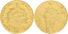 FERDINAND V. 1835-1848, War of Independence Coinage,  1 Ducat 1848 Madonna ducat,, ÉH#1427, KM#433 Au.986 3,47g 20,5mm, Kremnica, shallow obverse embo...