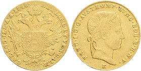 FERDINAND I. 1835-1848 1 Ducat  1848 E KM#2262 Au.986 3,44g 19,8mm Karlsburg, Alba Lulia (Romania)