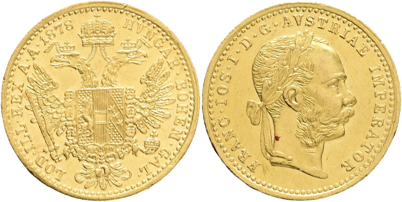 FRANCIS JOSEPH I. 1848-1916 1 Ducat 1878, KM#2267, Au.986 3,49g, 20mm, Vídeň 
...