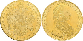 FRANCIS JOSEPH  I. 1848-1916 4 Ducat 1915,  KM#2276 Au.986 13,96g 40mm Vienna, ongoing coinage