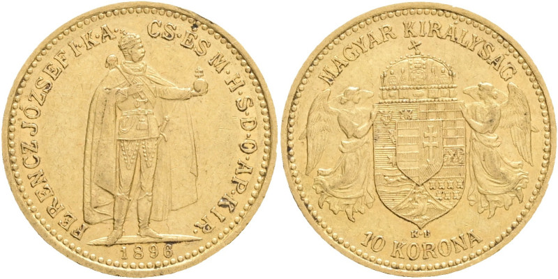 FRANCIS JOSEPH I. 1848-1916 10 Corona 1896 KB, KM#485 3,38g 19/0,9mm, Kremnica, ...