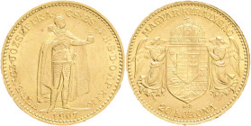 FRANCIS JOSEPH  I. 1848-1916 20 Corona 1907 K.B., KM#486 , ÉH#1489 Au.900 6,77g 21mm, RRR!,