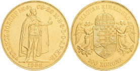 FRANCIS JOSEPH  I. 1848-1916 100 Corona 1908 KB original , Standing King KM#491 33,87g  37mm Kremnica  RR!
