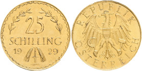 Austria republik 25 Schilling 1929 KM#2841, Au.900 5,89 21mm