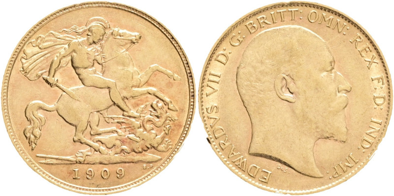 United kingdom 1/2 Sovereign 1909 London EDWARD VII. KM#14 Au.9166 3,99g 19,3mm ...
