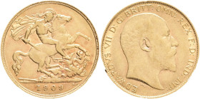 United kingdom 1/2 Sovereign 1909 London EDWARD VII.  KM#14 Au.9166  3,99g 19,3mm mint London