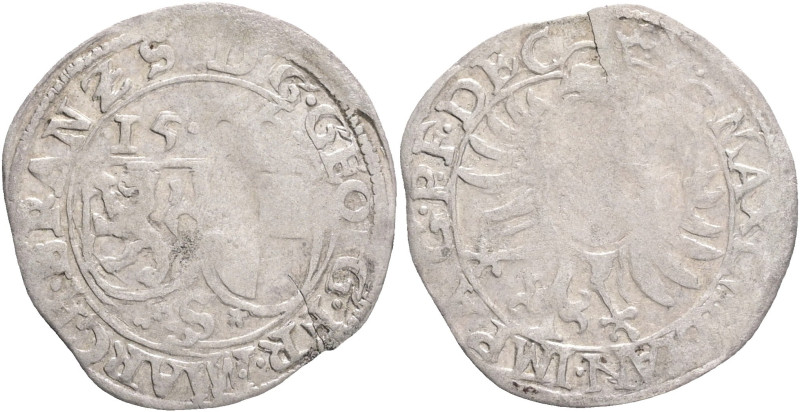 Brandenburg George FRIDRICH I. 2 Kreutzer 1564, MB#65, Ag.1,38g, 21mm, Schwabach...