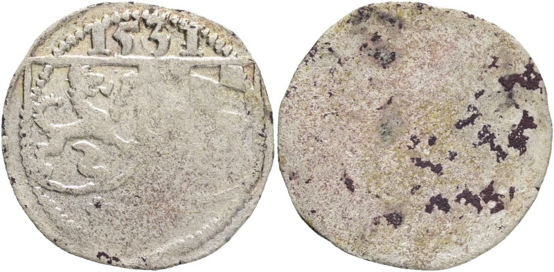 BAVARIA PASAU ERNEST I. 1 Zweier 1531 E, one - sided, MB#38, Schultz#2644, Ag. 0...